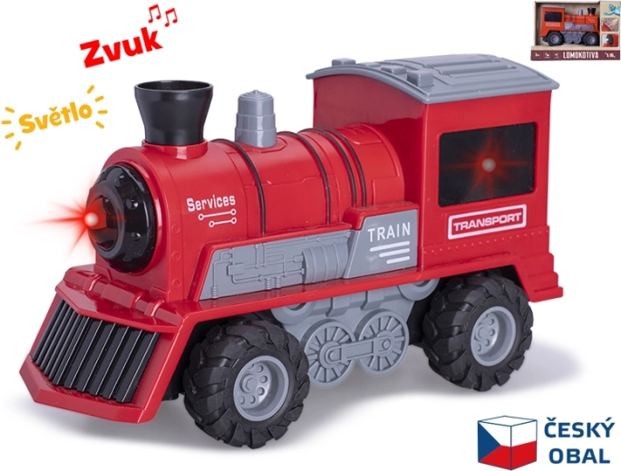 Locomotive avec lumière et sons rouge 22,5 cm (1:16)