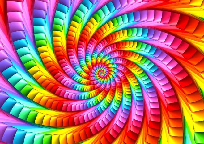 Puzzle Arc-en-ciel spirale psychédélique
