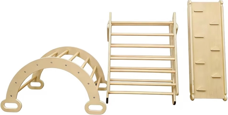 3‑en‑1 : triangle, arche et rampe réversible