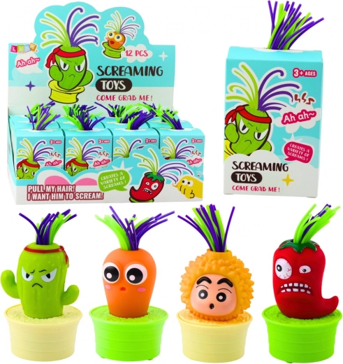 Légume criard – figurine interactive avec mèches colorées (assortiment)