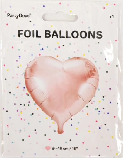 Ballon en aluminium en forme de cœur rose gold 45 cm
