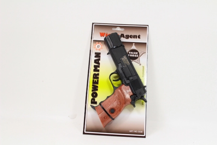 Pistolet à amorces pour enfants Power Man, 22 cm