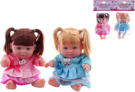 Poupée en sachet avec couettes, 20 cm