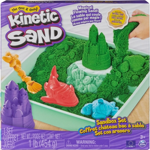 Kinetic Sand – ensemble de sable de table vert avec plateau