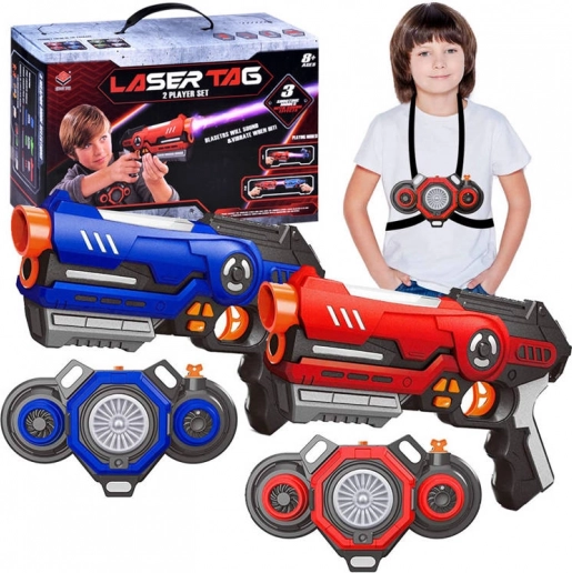 Set de laser tag pour 2 joueurs avec gilets et effets lumineux