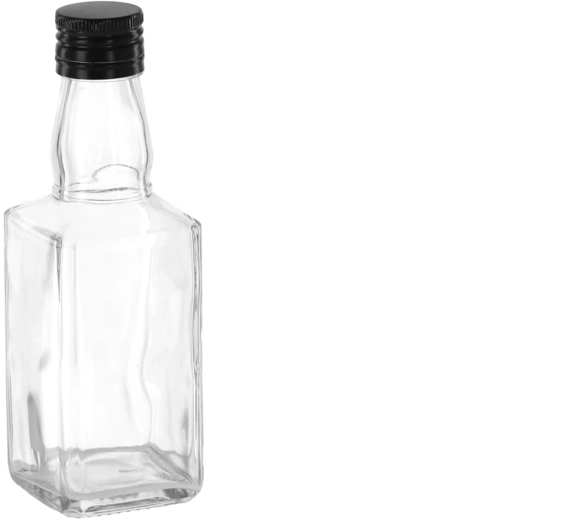 Flacon à whisky 200 ml avec bouchon métallique 28 mm