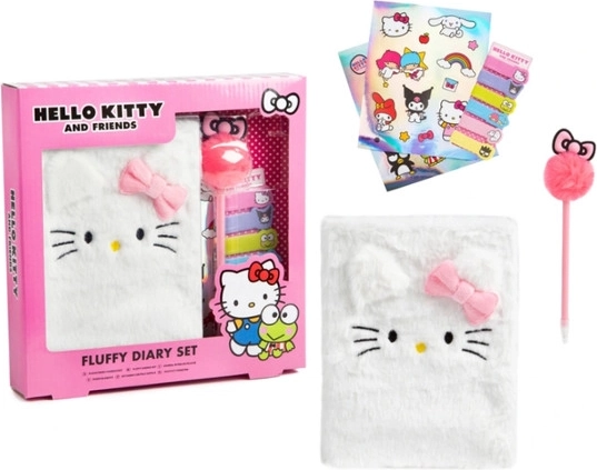 Journal Hello Kitty en peluche avec set d’accessoires