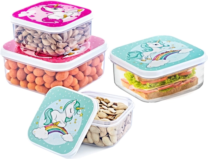 Boîte transparente et motif licorne pour enfants