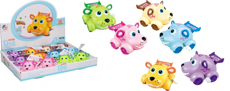 Chien à remonter en plastique 8 cm