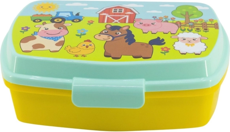 Joli motif de ferme sur le couvercle