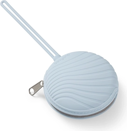 Étui en silicone Babyono pour tétine avec fermeture éclair – bleu