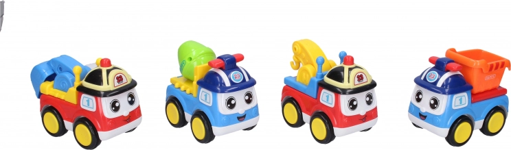 Petite voiture de chantier avec visage 13 cm à friction