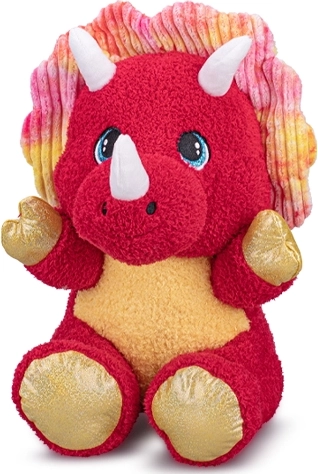 Tricératops en peluche assis rouge 16,5 cm