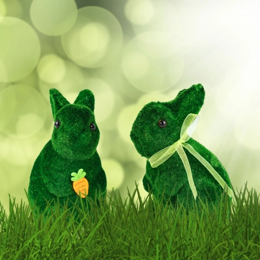 Décoration de Pâques lapin vert 15 cm - 1 pièce