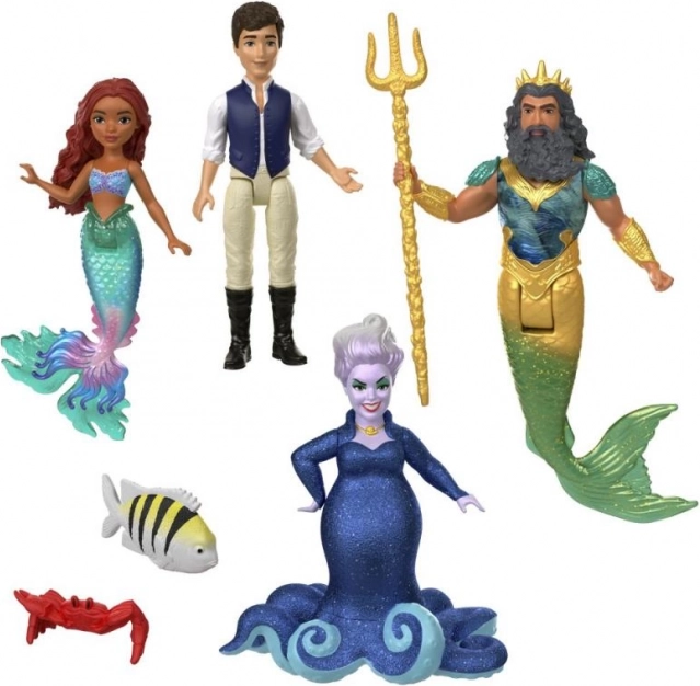 Disney La Petite Sirène, coffret de 6 petites poupées avec leurs amis
