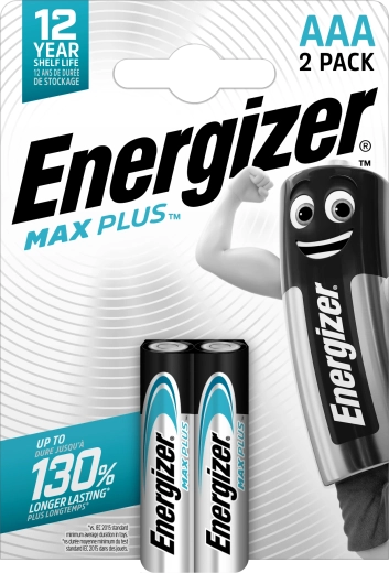 Piles alcalines Energizer Max Plus AAA, 2 pcs