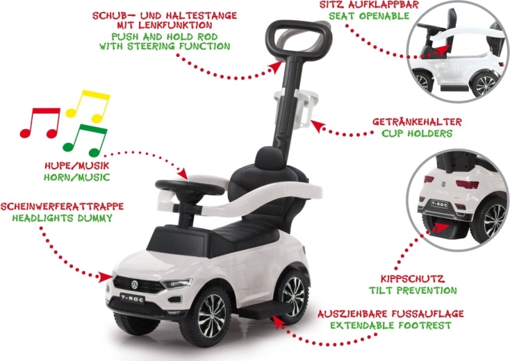 Porteur Jamara Volkswagen T-ROC 3 en 1 blanc