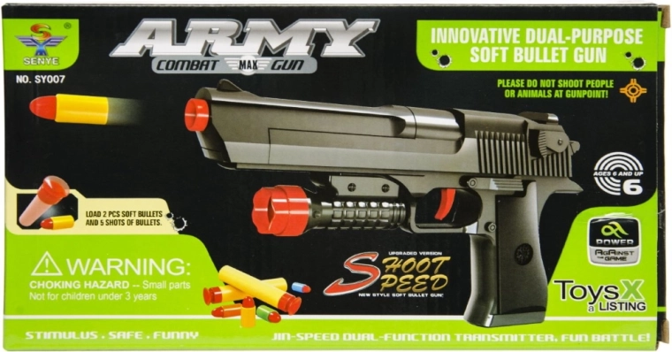 Pistolet avec 7 cartouches 25 cm