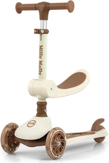 Trottinette tricycle pour enfants avec siège FUZZY Classic – beige