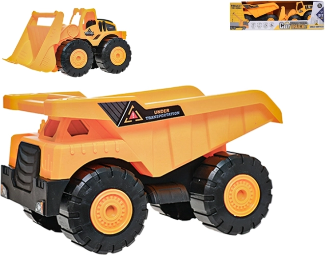 Set de véhicules de chantier – chargeuse-pelleteuse 24 cm et benne 26 cm