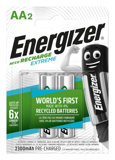Energizer Extreme AA piles rechargeables 2300 mAh, 2 pcs