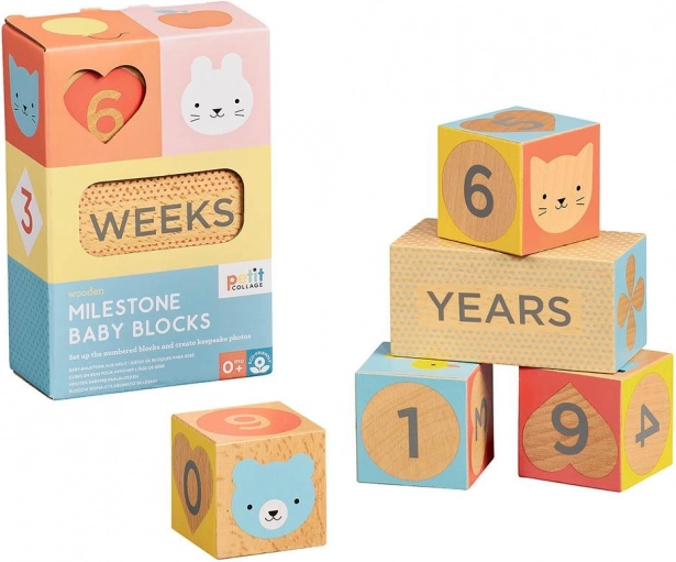 Petit Collage cubes étapes en bois FSC