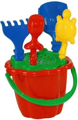 Ensemble de jeux de sable avec seau, pelle, râteau et moules d’animaux marins