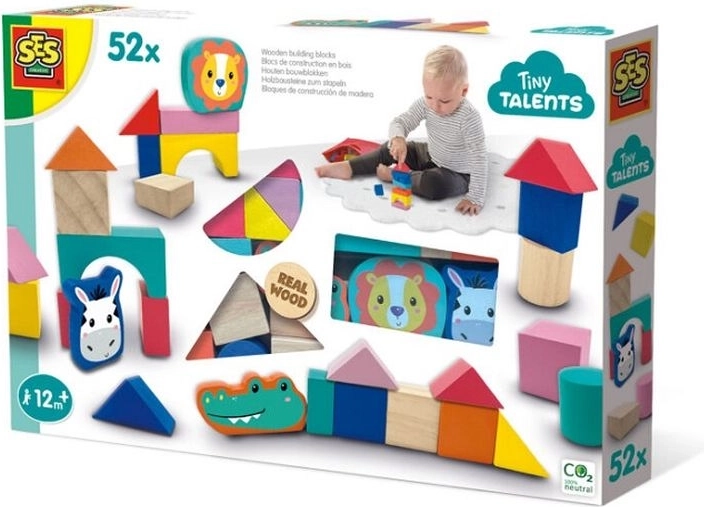 Blocs en bois colorés SES pour enfants
