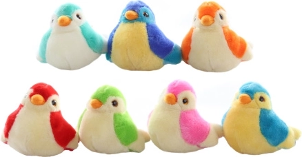 Oiseau en peluche avec son 14 cm à piles - 1 pièce