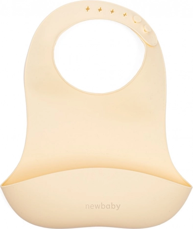 Bavoir en silicone New Baby beige 28 cm