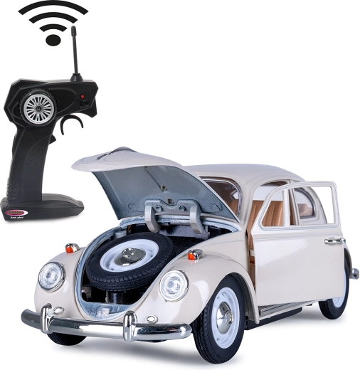 Modèle réduit métallique Jamara RC Volkswagen Beetle 1:18 blanc crème