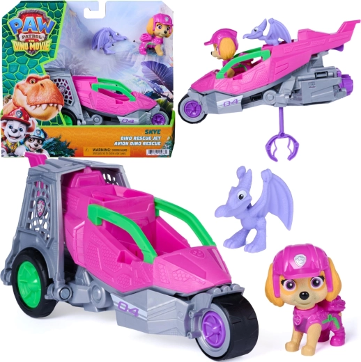 La Pat’ Patrouille Dino Movie : Jet de sauvetage Dino de Skye avec figurines