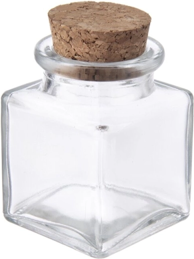 Bocal en verre 50 ml avec bouchon en liège