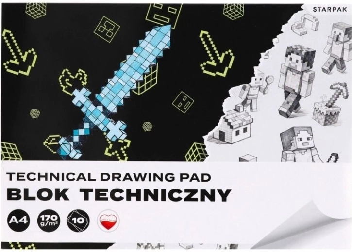 Bloc technique A4 Pixel, 10 feuilles, 170 g/m²