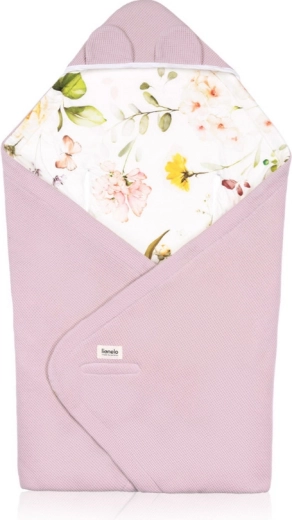 Couverture d’emmaillotage Lionelo Pink Flower en bambou et coton