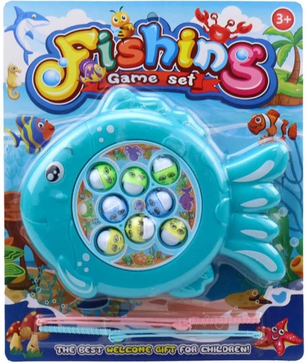 Jeu pour enfants « petit pêcheur » à piles avec étang rotatif et 2 cannes à pêche