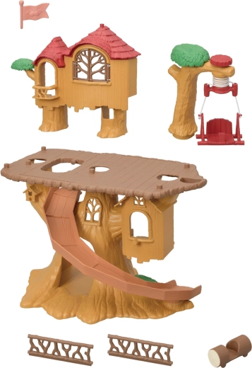 Toboggan et descente avec une bûche en bois