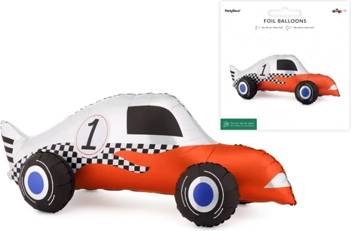 Ballon en aluminium sur pied voiture de course (mix) 90 × 34 cm