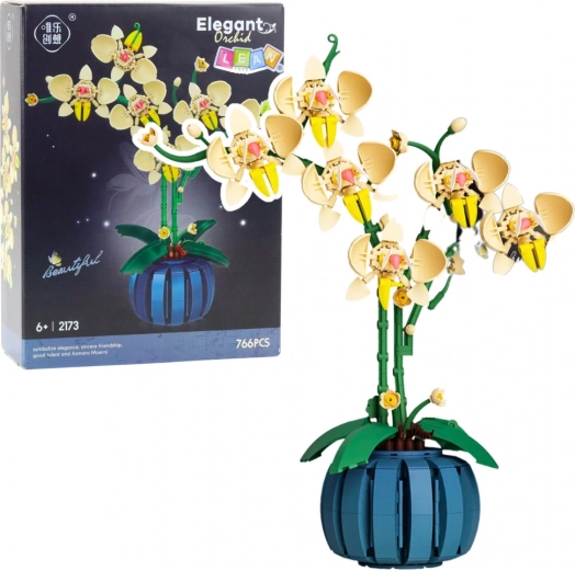 Jeu de construction Orchidée en pot jaune 766 pièces
