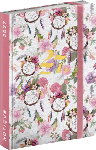 Agenda hebdomadaire Notique de poche pour sac à main Attrape-rêves 2027 (9,8 × 14,5 cm)
