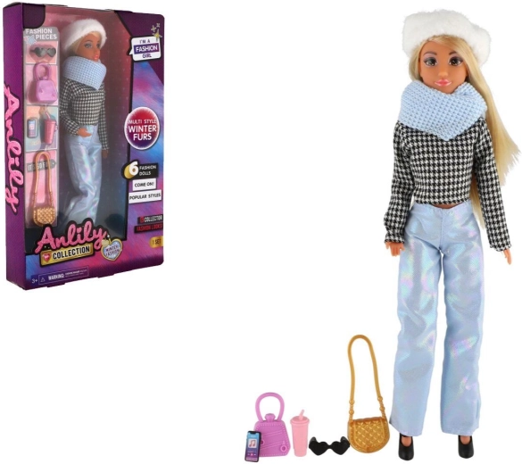 Poupée Anlily articulée 30 cm – édition hiver avec accessoires