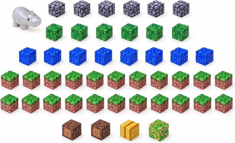 Motifs pixelisés pour construire des paysages