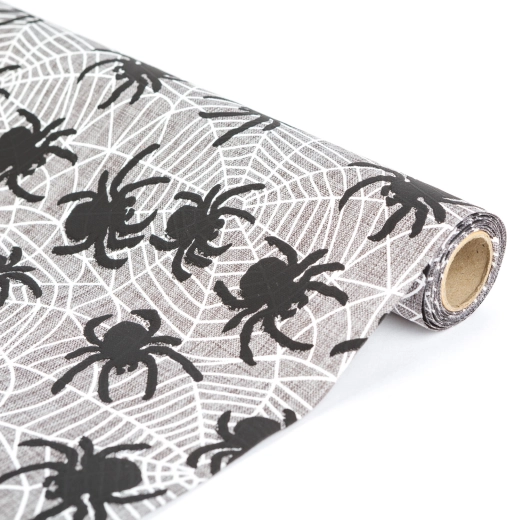 Chemin de table d’Halloween avec motif d’araignées 180 × 28 cm