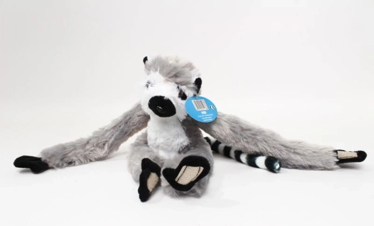 Lémur en peluche suspendable avec scratchs 30 cm - 1 pièce
