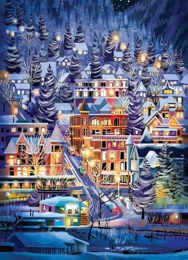 Puzzle Ville de ski 500 pièces