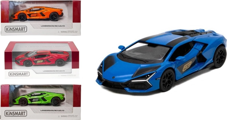 Lamborghini Revuelto modèle en métal avec mécanisme à rétrofriction Pull Back