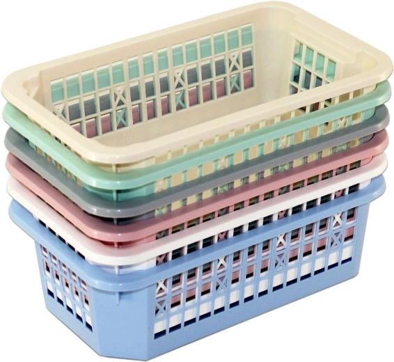 Grand panier en plastique empilable 30 × 21 × 12 cm, assortiment de couleurs