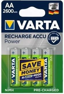 Varta piles rechargeables AA 2600 mAh Ready2Use, 4 pcs