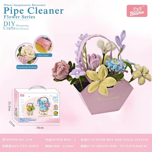 Kit créatif pour réaliser un bouquet coloré en fleurs douces