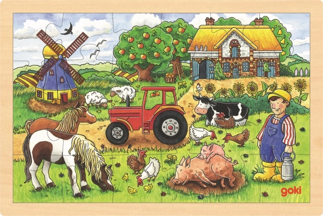 Puzzle en bois Ferme de Monsieur Miller - 24 pièces